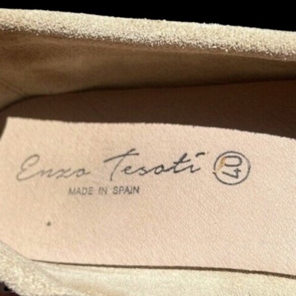 🌻Enzo Tesoti 82585 Light Khaki Tan Suede Penny Loafers Driving Shoes Size 40 - Picture 7 of 10